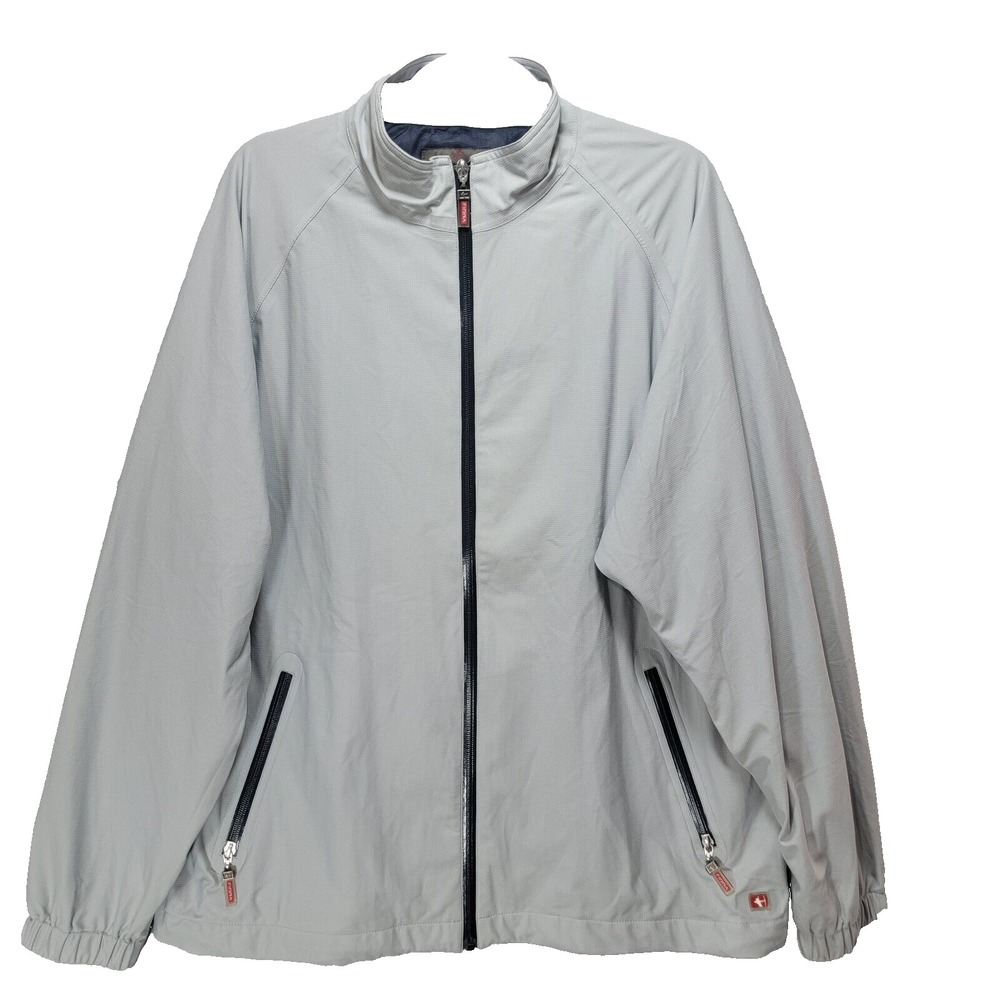 Fidra Golf Storm Proof‎  Windbreaker Mens L Gray Mesh Lined Full Zip Pockets